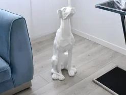 Guardian Greyhound 81cm White Resin Indoor Sculpture