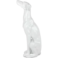 Guardian Greyhound 81cm White Resin Indoor Sculpture