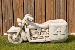 Harley Davidson Motorbike Stone Garden Planter Ornament