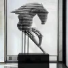 Harmonic Horse 160cm Silver Metal Garden Sculpture v2