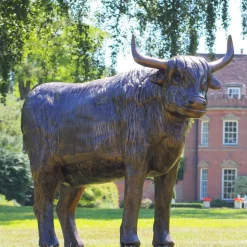 Highland Cow Bronze Metal Garden Statue