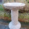 Highland Natural Granite Pink Stone Garden Bird Bath