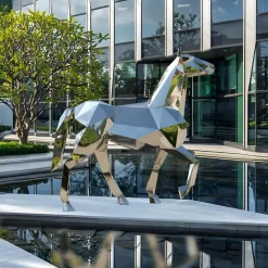 Horse 182cm Geometric Metal Garden Sculpture