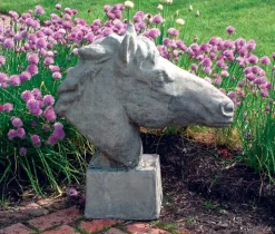 Horse's Head Stone Garden Ornament