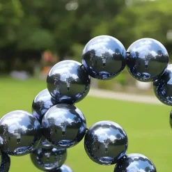Hyper Bubbles 162cm Silver Metal Garden Sculpture