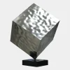 Hyper Cube 75cm Silver Metal Indoor Sculpture