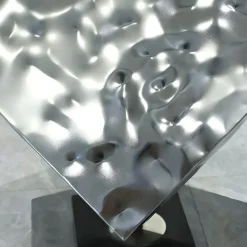 Hyper Cube 75cm Silver Metal Indoor Sculpture