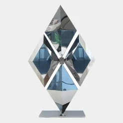 Hyper Prism 103cm Silver Geometric Metal Indoor Sculpture
