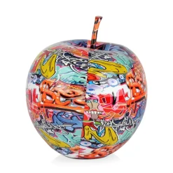 Iconic Apple 30cm Graffiti Resin Indoor Sculpture