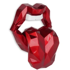 Iconic Lips 42cm Red Resin Wall Sculpture