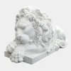 Imperial Lion 100cm White Marble Garden Statue
