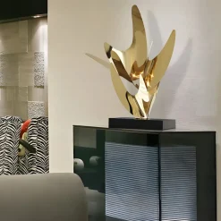 Infinite Bloom 71cm Gold Metal Indoor Sculpture