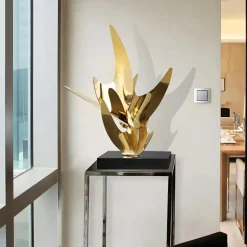Infinite Bloom 71cm Gold Metal Indoor Sculpture