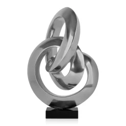 Infinite Orbit 45cm Silver Resin Indoor Sculpture