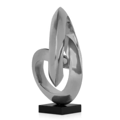 Infinite Orbit 45cm Silver Resin Indoor Sculpture