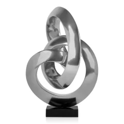 Infinite Orbit 45cm Silver Resin Indoor Sculpture