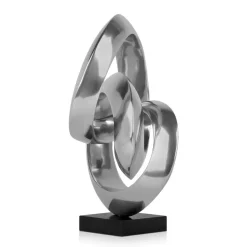 Infinite Orbit 45cm Silver Resin Indoor Sculpture