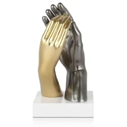 Infinite Touch 36cm Gold Resin Indoor Sculpture
