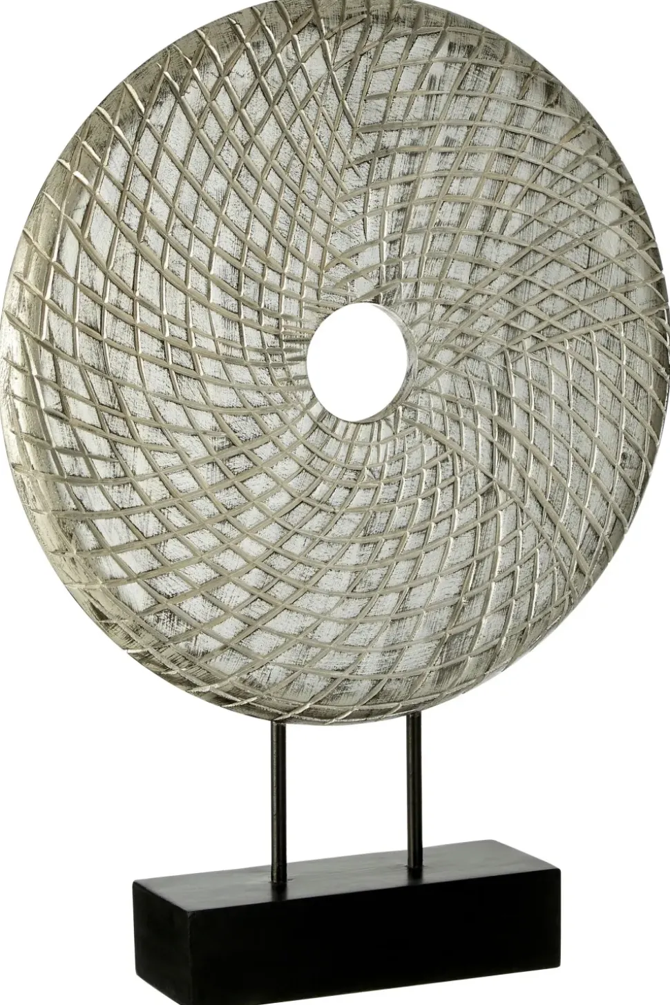 Infinity Core 50cm Silver Wood Indoor Sculpture