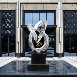 Infinity Fusion 180cm Silver Metal Garden Sculpture