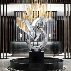 Infinity Fusion 180cm Silver Metal Garden Sculpture