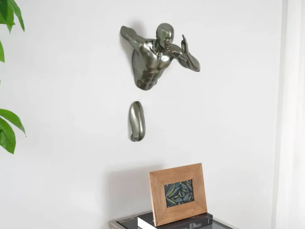 Infinity Man 50cm Anthracite Resin Wall Sculpture