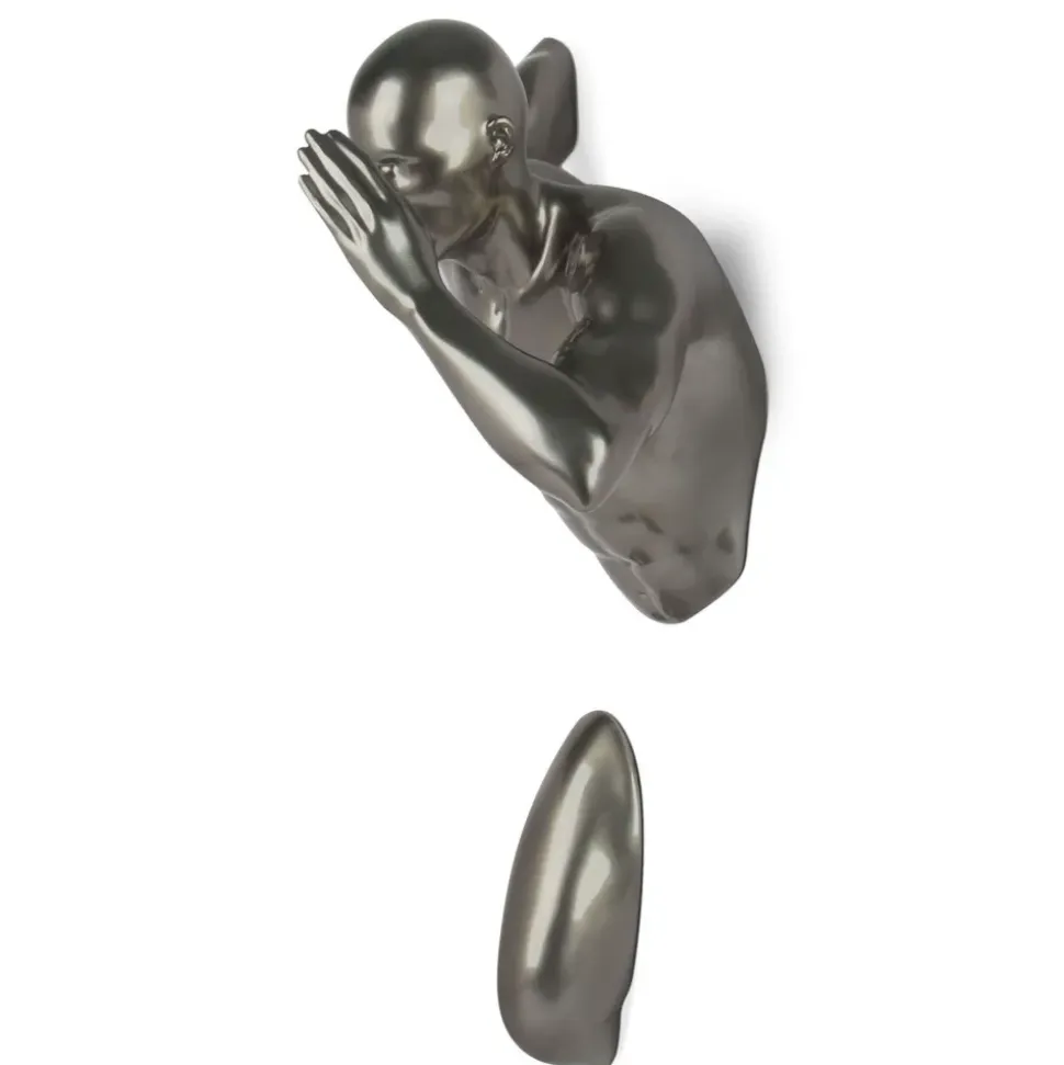 Infinity Man 50cm Anthracite Resin Wall Sculpture