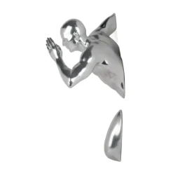 Infinity Man 28cm Silver Resin Wall Sculpture