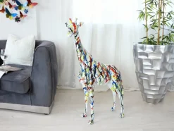 Inked Giraffe 100cm Multicolour Resin Indoor Sculpture
