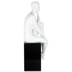 Introspective 74cm White Resin Indoor Sculpture