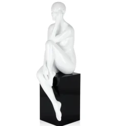 Introspective 74cm White Resin Indoor Sculpture