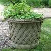 Jardinier Basket Weave 45cm Stone Garden Planter