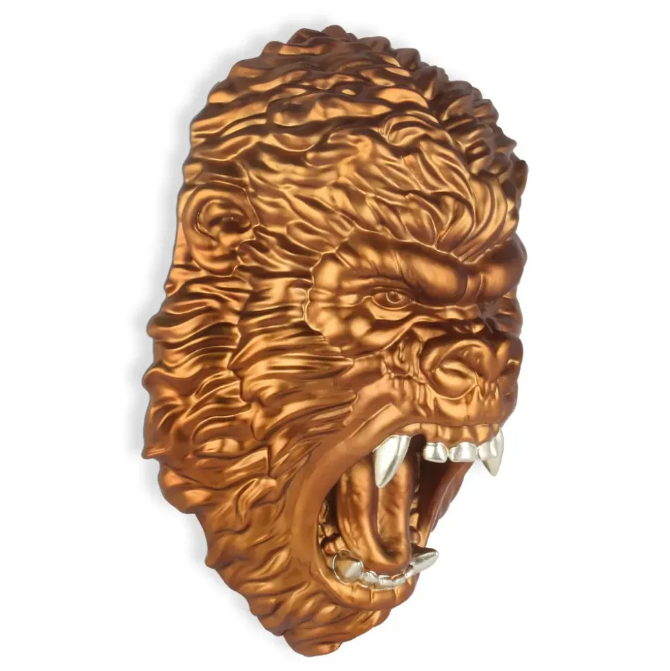 King Gorilla 43cm Bronze Resin Wall Sculpture