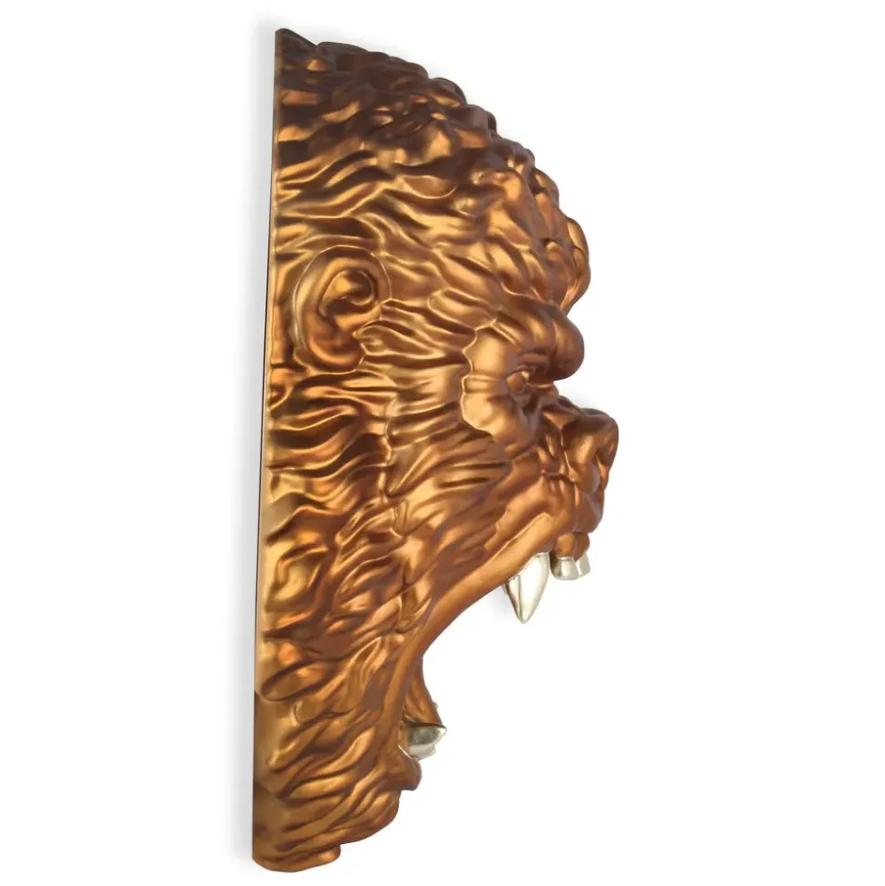 King Gorilla 43cm Bronze Resin Wall Sculpture