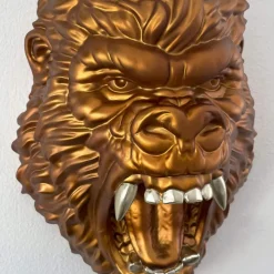 King Gorilla 43cm Bronze Resin Wall Sculpture