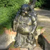 Laughing Buddha Bronze Metal Garden Statue