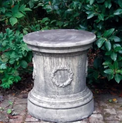 Laurel Round Column Stone Garden Pedestal