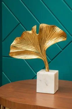Leaf of Light 30cm Gold Metal Indoor Sculpture
