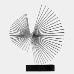 Linear Motion 64cm Silver Metal Indoor Sculpture