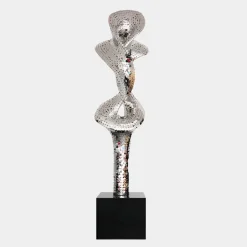 Liquid Fusion 238cm Silver Metal Garden Sculpture