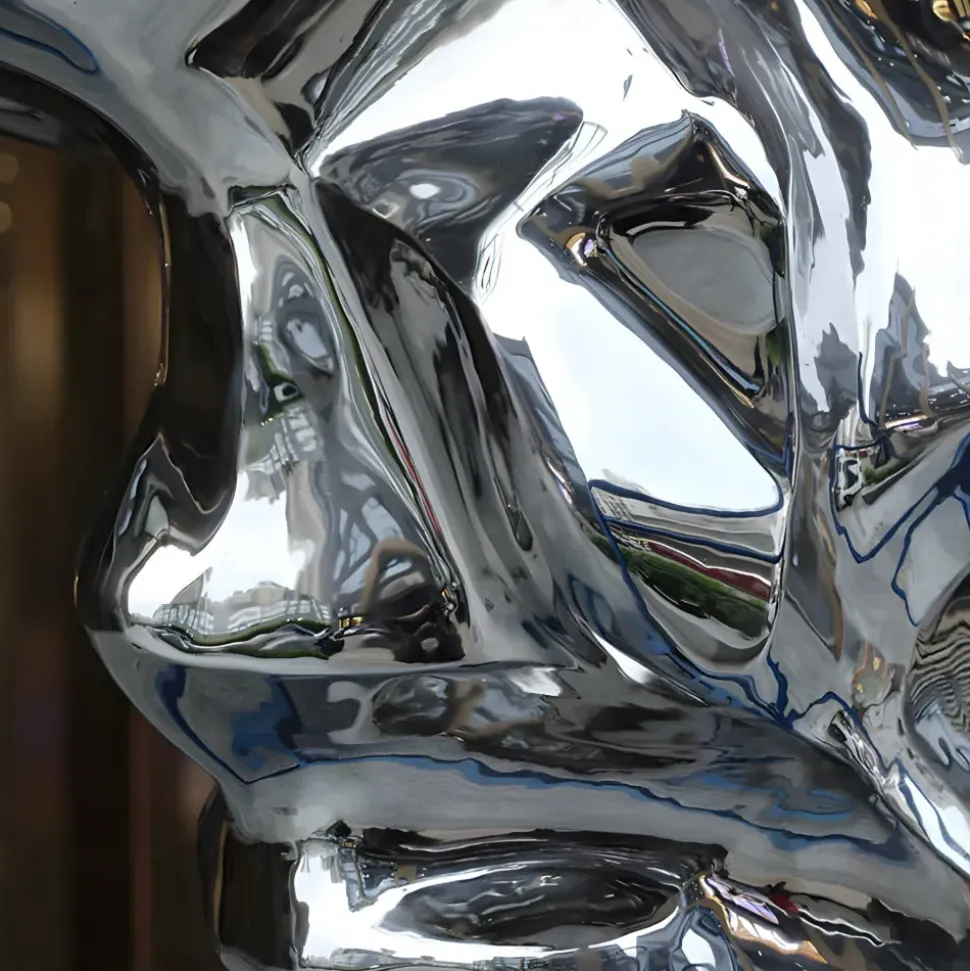 Liquid Mirage 155cm Silver Metal Garden Sculpture