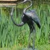 Love Cranes Aged Bronze Garden Ornament