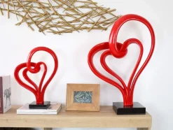 Love Fusion 73cm Red Resin Indoor Sculpture