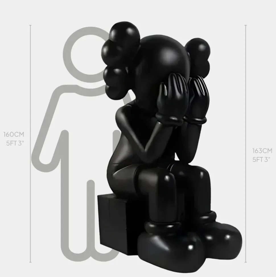 Lucify Hide 163cm Black Resin Indoor Sculpture