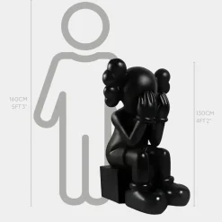Lucify Hide 130cm Black Resin Indoor Sculpture
