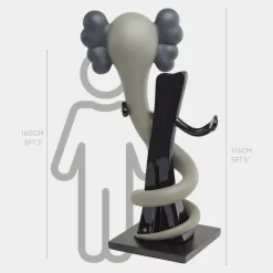 Lucify Viper 176cm Grey Resin Indoor Sculpture