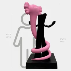 Lucify Viper 176cm Pink Resin Indoor Sculpture