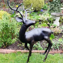 Majestic Deer Bronze Metal Garden Statue