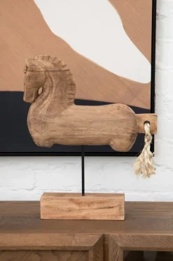 Majestic Horse 50cm Wood Indoor Statue