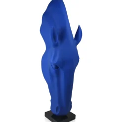Majestic Horse Head 151cm Blu Blue Resin Sculpture